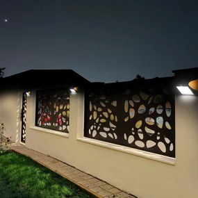 Exteriérové solárne nástenné LED svietidlo Butterfly, 1x LED 3,2w, biela, pohybový senzor