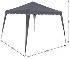 Party stan / pavilón CAPRI, 3x3m, antracitová Casaria