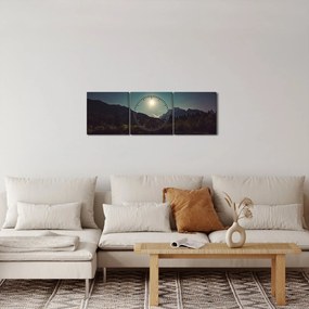 Obraz - nočná obloha (s hodinami) (90x30 cm)