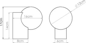 Biele/v prírodnej farbe nástenné svietidlo ø 12 cm Solum – Sollux