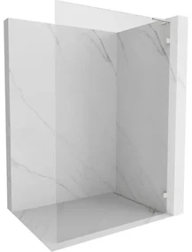 Mexen, Mexen Lunar L sprchová stena pravá 120 x 200 cm, priehľadná 8 mm, brúsený nikel - 830L-120-000-97-00-P
