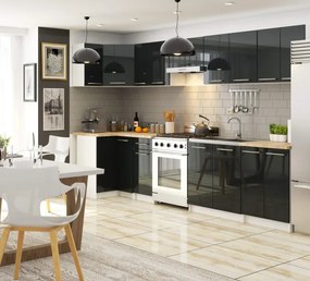 Spodná rohová kuchynská skrinka s doskou OLIWIA S90/90 biela / grafitová, lesk