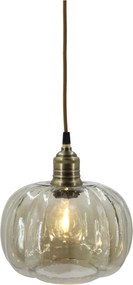 Lampa s kouřovým sklem a mosazným stínidlem – Ø17*18 cm