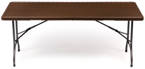 ModernHome Záhradný  cateringový stôl, skladací, 180 cm, hnedý