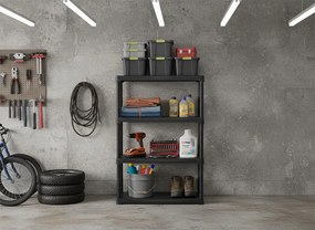 Plastový regál TEMPO, 1330 x 800 x 400 mm, 4 políc