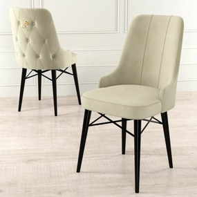 Sada jedálenských stoličiek Pare Cream and Black,4 ks