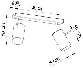 Stropné svietidlo RING 2 čierne