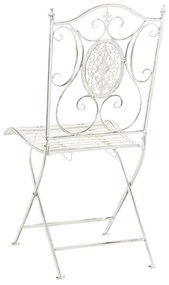 Kovová skladacia stolička Sibell (SET 2 ks) - Biela antik