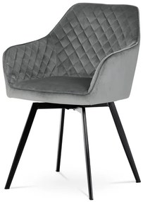 BONTEC Jedálenská stolička, čierna, zamatová látka, DCH-425 BK4 Farba: Šedá