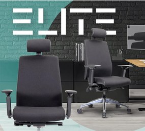 Ergonomická kancelárska stolička MOSH Elite T3 Pro čierna
