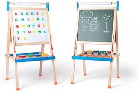 Tabuľa "ABC" s písmenami, s rolkou papiera a téglikmi