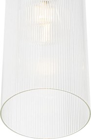 Art Deco závesné svietidlo zlaté so sklom 4-svetlo - Laura