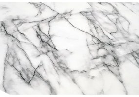 Jedálenský stôl SEREIN dekor biely mramor/čierna