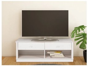 Biely TV stolík z borovicového dreva 137x47 cm Anita – Støraa