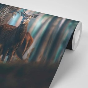 Fototapeta jeleň v lese - 150x100