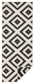 Čierno-krémový vonkajší koberec NORTHRUGS Malta, 80 x 250 cm