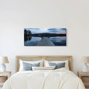 Obraz - Mólo na jazere (120x50 cm)
