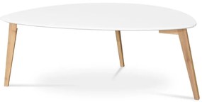 Stůl konferenční 120x60x45 cm, MDF bílá deska, nohy bambus přírodní odstín