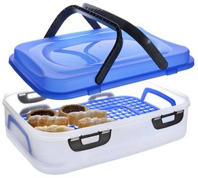 Úložný box na koláče a zákusky, PIKNIK 1 poschodie, s rúčkami, mix farieb