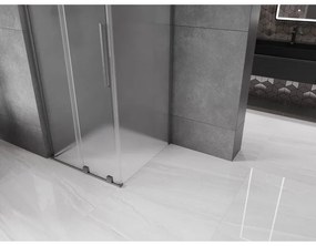 Mexen Velar L, sprchový kút s posuvnými dverami 90 x 90 cm, 8mm sklo námraza, grafit brúsený, 871-090-090-33-66