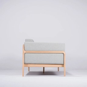 Modrosivá pohovka s konštrukciou z dubového dreva Gazzda Fawn, 240 cm