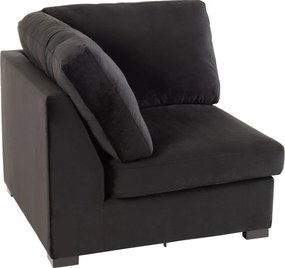 Čierny 1-miestny zamatový rohový diel pohovky Nalmi black - 92*103*86cm