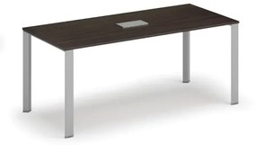 Stôl INFINITY 1800 x 900 x 750, wenge + stolná zásuvka TYP III, strieborná