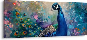 Obraz - Maľba páva (120x50 cm)