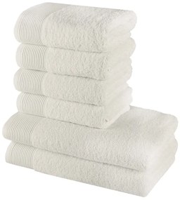 Sada 6 kusov bavlnených osušiek a uterákov Bella krémová EMI