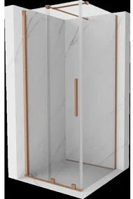 Mexen Velar sprchová kabína, posuvné dvere 120 x 120 cm, Priehľadné, kefovaná meď - 871-120-120-01-65