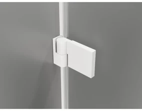 Mexen Lunar-B, výklopný sprchový kút ľavý 80 x 80 cm, 8mm číre sklo, biely profil, 832-080-080-20-00-L
