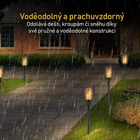 Bezdoteku LEDSolar 96 solárne vonkajšie horiacu fakľu pochodeň 1 ks, 96 LED, bezdrôtové, IPRO, 1W, teplá            farba