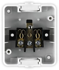 Elhard Vonkajšia zásuvka na omietku Tew, IP44, biela TE2100W