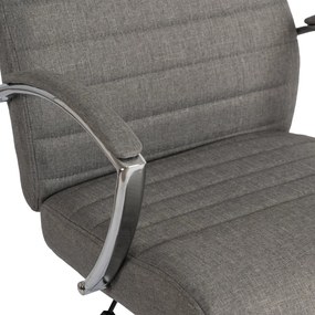 Vintino kancelárska otočná stolička LEONARD siva s chrómovými nohami a vysokým operadlom