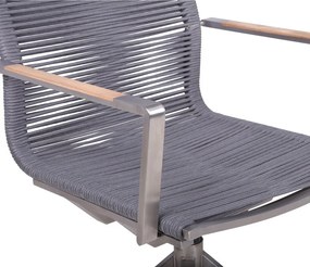 Sivá kovová záhradná stolička Rubiera – Garden Pleasure