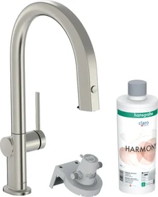 Hansgrohe Aqittura M91, filterSystem 210, vyťahovací výtok, 1jet, štartovacia sada, vzhľad nerezu, HAN-76801800