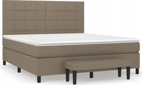 vidaXL Kontinentálna posteľ s matracom, taupe, tkanina, 160 x 200 cm
