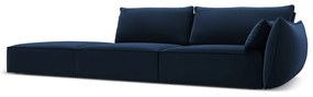 Tmavomodrá zamatová pohovka pravý roh 264 cm Vanda – Mazzini Sofas