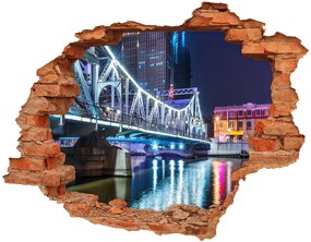 Diera 3D v stene nálepka Shanghai bridge nd-c-117895767
