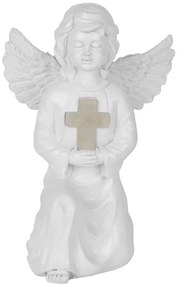 Dekorácia Strend Pro Gecco, anjel, 15x12x22 cm, polyresin, solárna, na hrob, 1 LED, AA