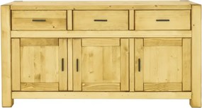 Veľká drevená komoda s 3 zásuvkami a 3 dvierkami 160x50x85 cm