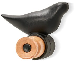 Čierny nástenný háčik loomi.design Bird