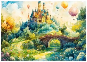 Sklenený obraz - Rozprávkový zámok (70x50 cm)