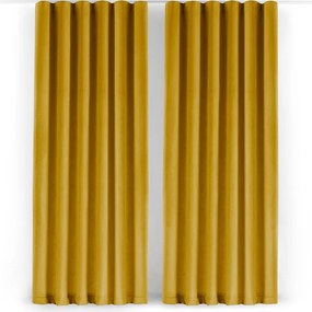 Zamatový dimout záves v horčicovej farbe 140x300 cm Velto – Filumi