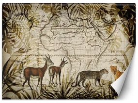 Gario Fototapeta Mapa a divoké zvieratá - Andrea Haase Materiál: Vliesová, Rozmery: 400 x 280 cm