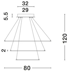 LED luster Aria 135W 80 chrome