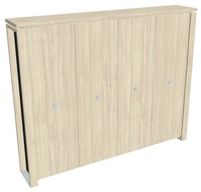 Vysoká šatníková skriňa Verno+ S 260 x 46 x 210 cm, agát / čierna