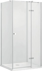 Besco Štvorcový sprchový kút PIXA GUN METAL SQ 90x90, výška 195 cm - bez vaničky BESCO-Orientácia: Ľavá
