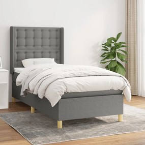 Boxspring posteľ s matracom tmavosivá 100x200 cm látka 3132290