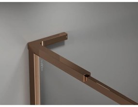 Mexen, Mexen Kioto-F L sprchová stena s rámom 85 x 202 cm, priehľadná 8 mm, ružové zlato - 800-085-174-60-00